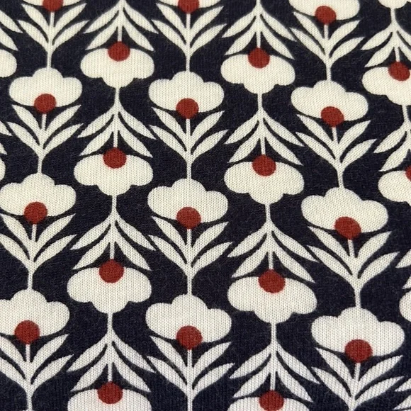 Boden Althea Petal Head Geometric Floral Keyhole 3/4 Sleeve Tee - 8 - Picture 9 of 13